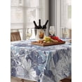 thumbnail image 6 of Blue Floral Table Cloth, Waterproof Tablecloth for Rectangle Tables, Spring Botanical Flowers Leaves Vintage Reusable Washable Fabric Table Cover for Restaurant Kitchen Dining Tables 52"x70", 6 of 9