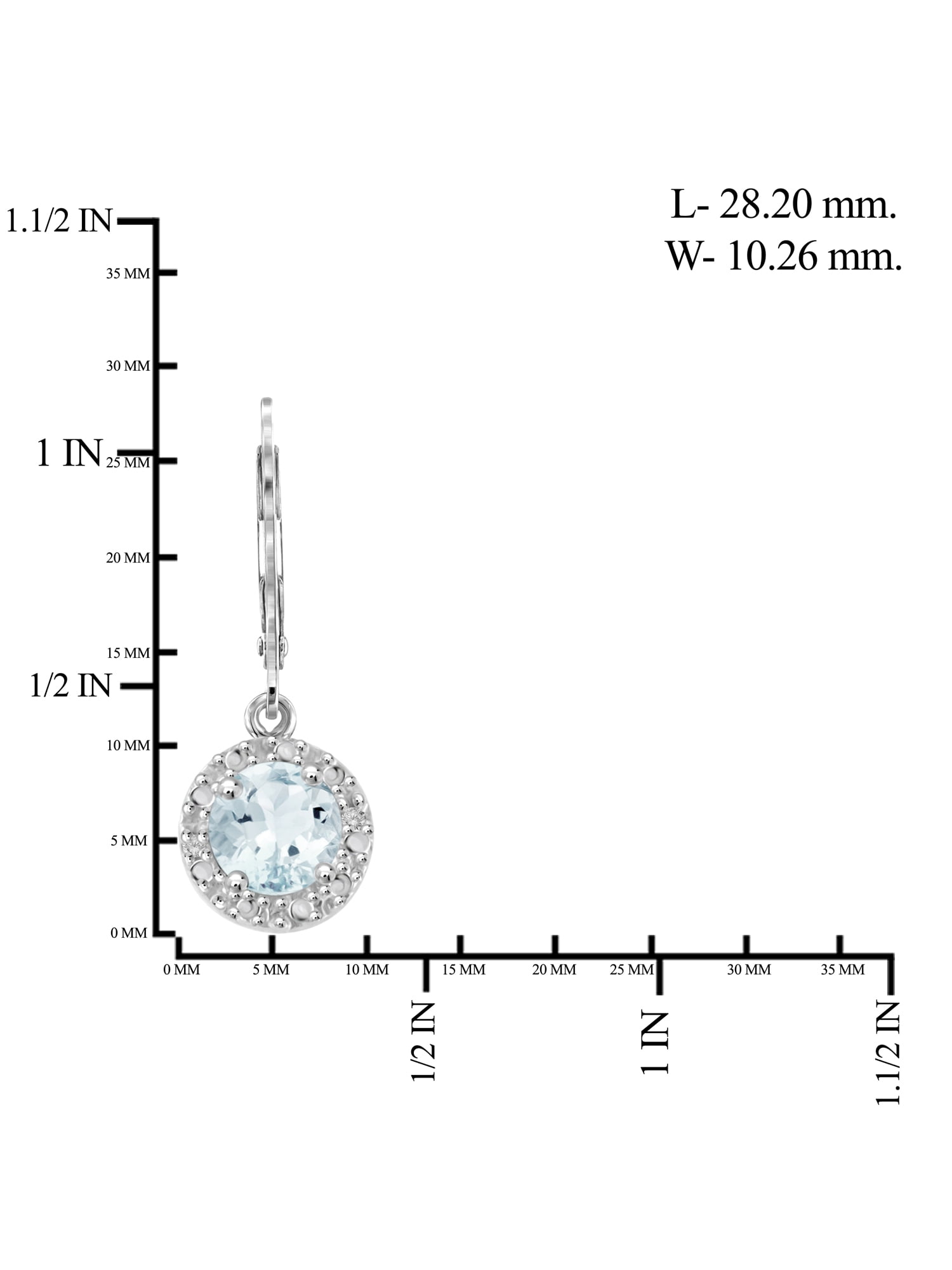 JewelersClub 1.00 CTW Aquamarine Drop Earrings – Sterling Silver (.925)| Hypoallergenic Drops for Women - Round Cut Set with Lever Backs