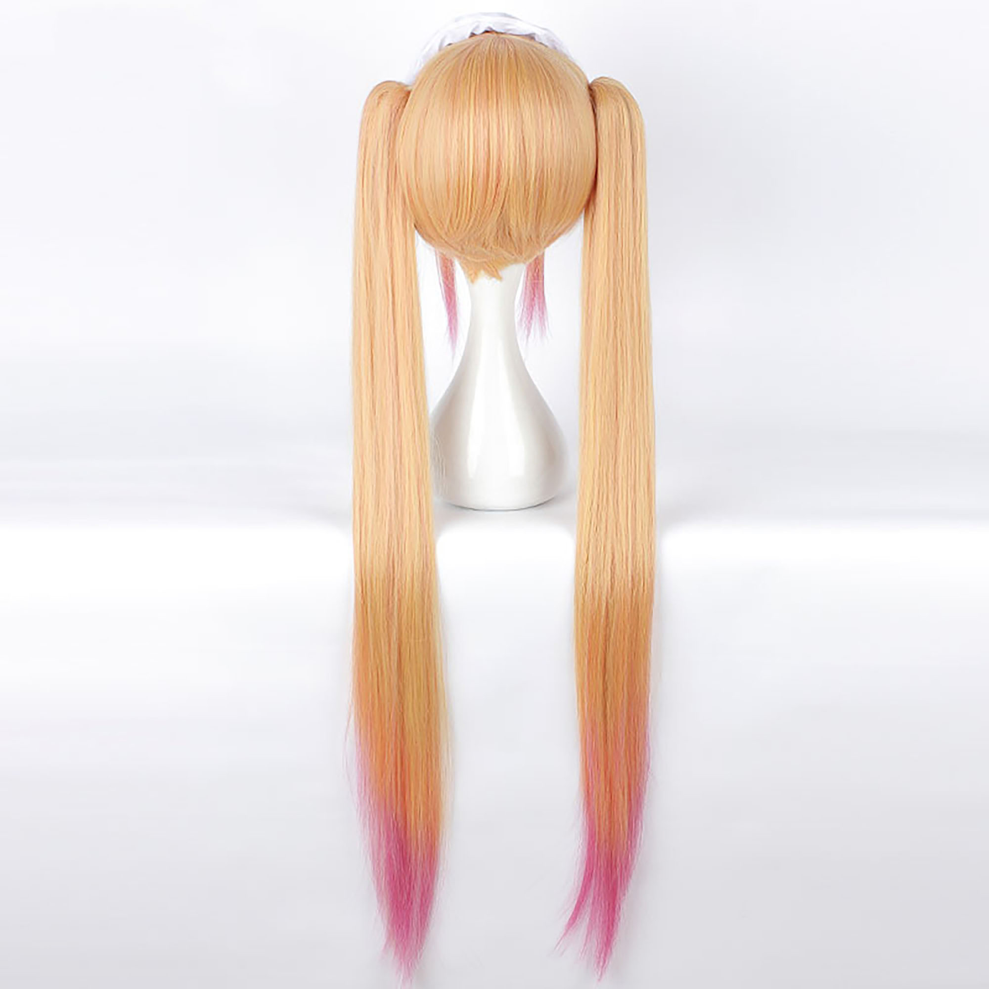 Unique Bargains Wigs for Women 39" Blonde Pink Wigs with Wig Cap