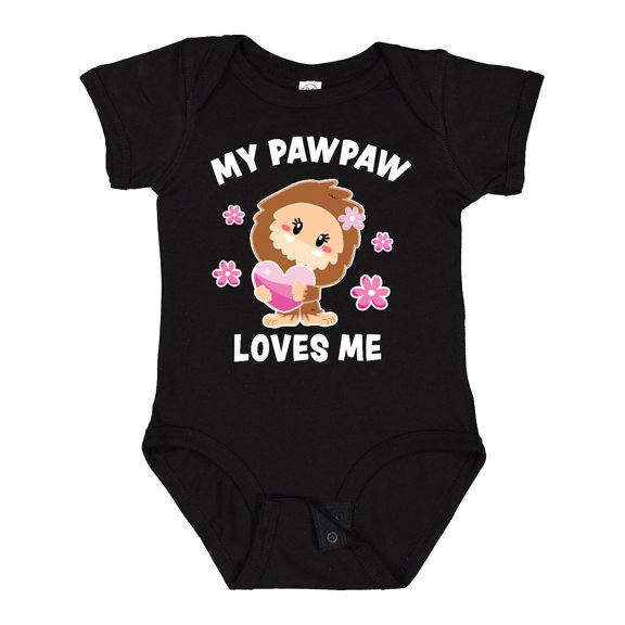 Inktastic My Pawpaw Loves Me with Bigfoot Girls Baby Bodysuit