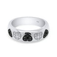 thumbnail image 3 of AFFY 0.03 Ct Black & White Natural Diamond Heart Ring in 14k White Gold Over Sterling Silver Ring Size : 12, 3 of 6