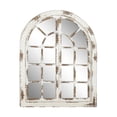 thumbnail image 6 of DecMode 37" x 48" White Window Pane Inspired Wall Mirror with Arched Top and Distressing, 6 of 13