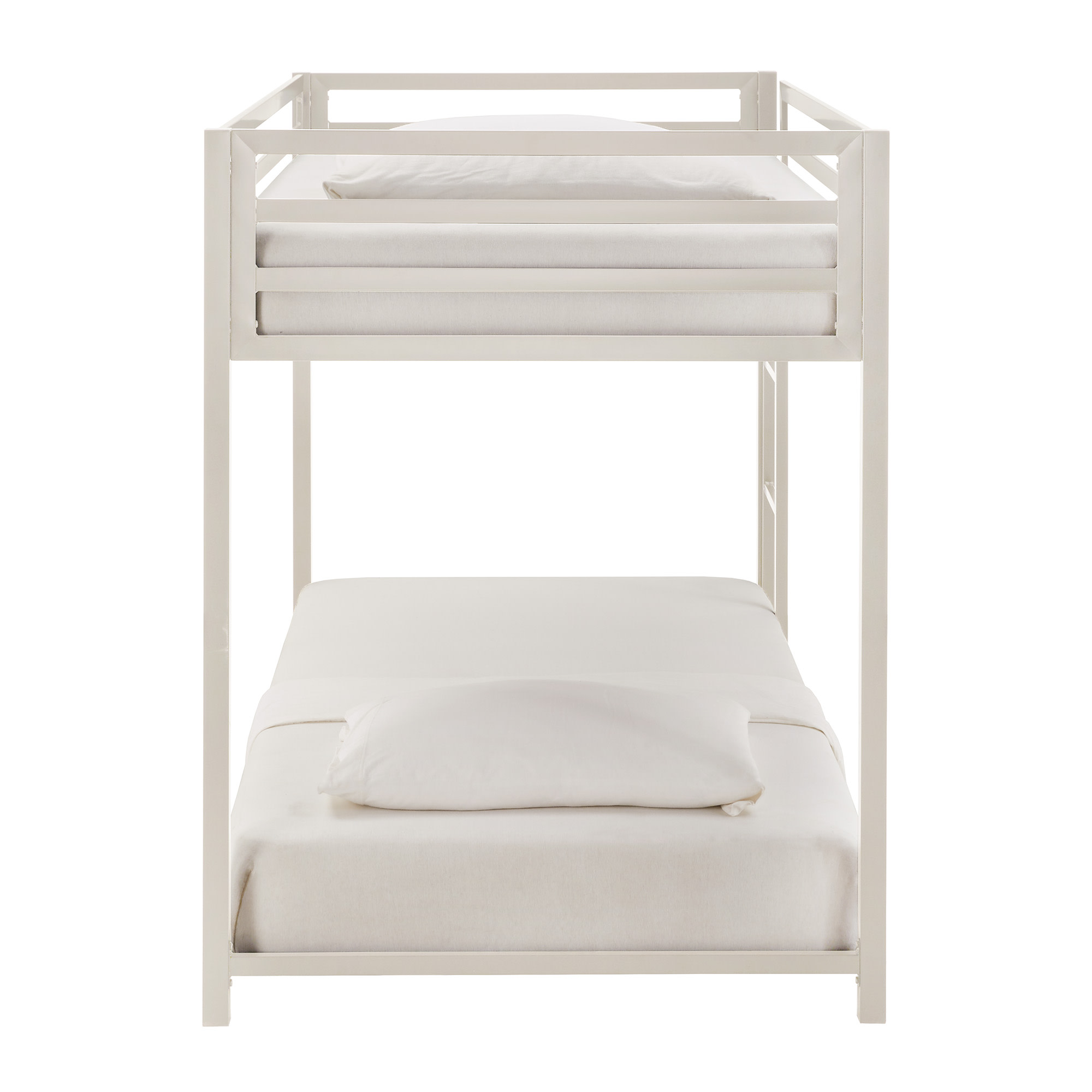 Weston Home Kids Metal Twin over Full Bunk Bed with Ladder, White