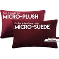 thumbnail image 2 of 12" x 20" Throw Pillow - AZ Maroon: 2 PCS / 4 Sided. Luxurious Premium Down Alternative Fill w/ Reversible Cover Microsuede/Microplush Fabric. Forever Fluffy, Beautiful & Supportive. Soft & Comfy., 2 of 9