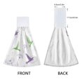 thumbnail image 3 of Yayeee Kitchen Hanging Hand Towels Set of 2 with Loop Bathroom Absorbent Tie Towel, Purple Birds, 3 of 7