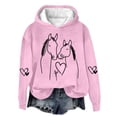 thumbnail image 3 of Hilzaten Womens Tops Casual Hooded Loosse Long Sleeve Pullover Print Sweatshirt for Women, 3 of 5