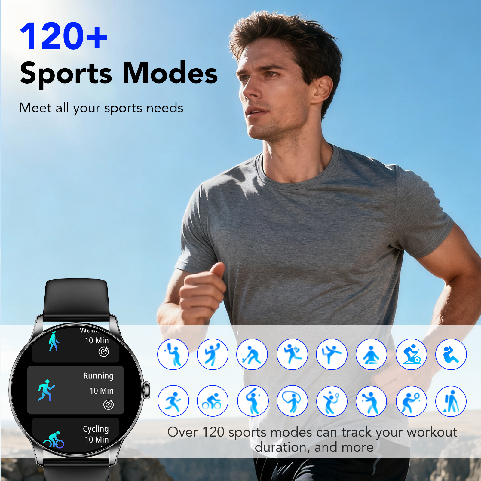 Tikland Smart Watch for Men and Women, 1.39" AMOLED, Black photo 4