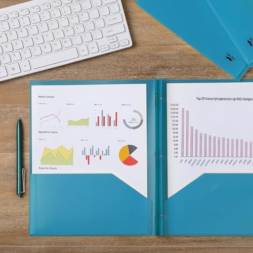 - Plastic Folders with Pockets and Prongs, 48 Pack, Letter Size, Blue, Flexible Plastic Folders with Prongs and Card Slot
