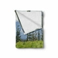 thumbnail image 2 of Bear Soft Flannel Fleece Blanket, Wildlife up in the Mountains Theme Furry Animal Carnivore Yellowstone Nature Habitat, Cozy Plush for Indoor and Outdoor Use, 70" x 90", Green Brown, by Ambesonne, 2 of 6