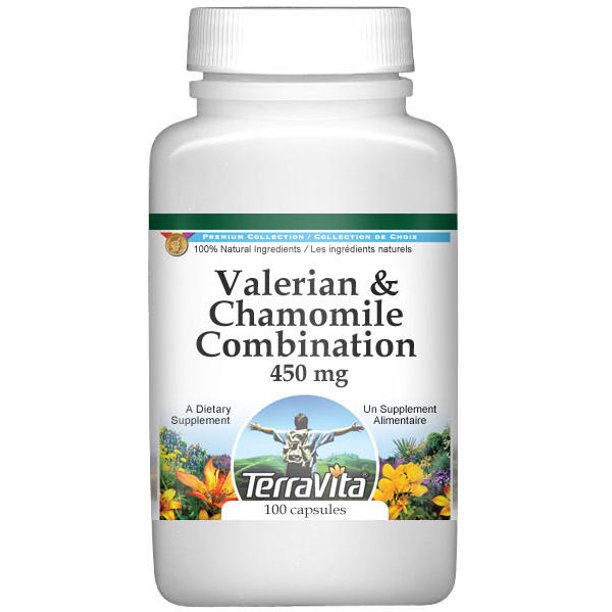 Valerian and Chamomile Combination 450 mg (100 Capsules, Zin 513472