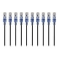 thumbnail image 1 of Monoprice SlimRun - Patch cable - RJ-45 (M) to RJ-45 (M) - 3 ft - CAT 6a - booted, snagless, stranded - black (pack of 10), 1 of 2