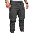 thumbnail image 1 of Greeniant Pantalones de bolsillo para hombre Casual Elástico Cadena Moda Pantalones largos Joggers Uniforme atlético Gris 2XL, 1 of 6