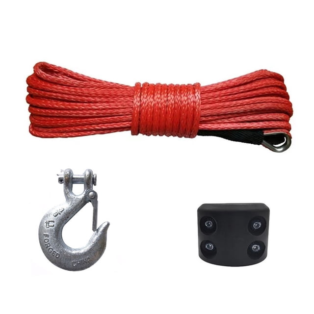 7700LBs Winch Line Cable Rope Winches Towing Hook Stopper Rubber For ATV SUV UTV Truck Offroad Accessories Winch Rope Tow Strap