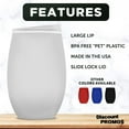 thumbnail image 2 of Tumbler Stemless Wine Glasses 16 oz. Set of 10, Bulk Pack - Perfect for Wine, Cocktails, Other Hot & Cold Beverages - White, 2 of 5
