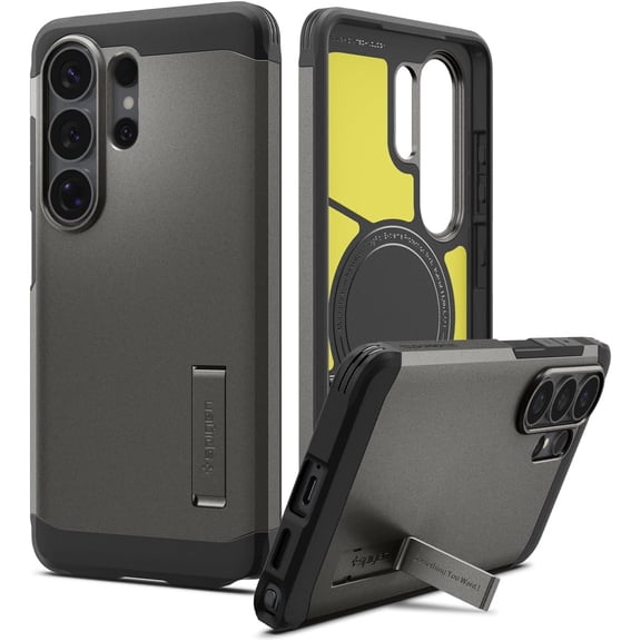 Spigen for Galaxy S26 Ultra Case, Tough Armor MagFit [Kickstand] [Compatible with MagSafe] [Military-Grade Protection] - Gunmetal