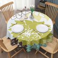 thumbnail image 3 of Round Waterproof Tablecloth 60×60 Inch, Dahlia Floral Reusable Indoor/Outdoor Durable Table Cover for Party Kitchen Dinner Room Decor, 3 of 6