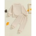 thumbnail image 3 of Nygoyerh Newborn Baby Pants Set Letter Print Long Sleeve Crew Neck Sweatshirt with Pockets Long Pants 2PCS Outfits Fall Infant Clothing for 3M-3T, 3 of 6