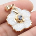 thumbnail image 6 of K-KED 10pcs Natural Amethyst Stone Gems Flowers Reiki Heal White Shell Pendants-Rose Quartz, 6 of 9