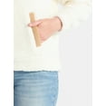 thumbnail image 4 of Time and Tru Women's Plush Fleece Quarter Zip Jacket with Corduroy Trim, Lightweight, Sizes XS-XXXL, 4 of 6