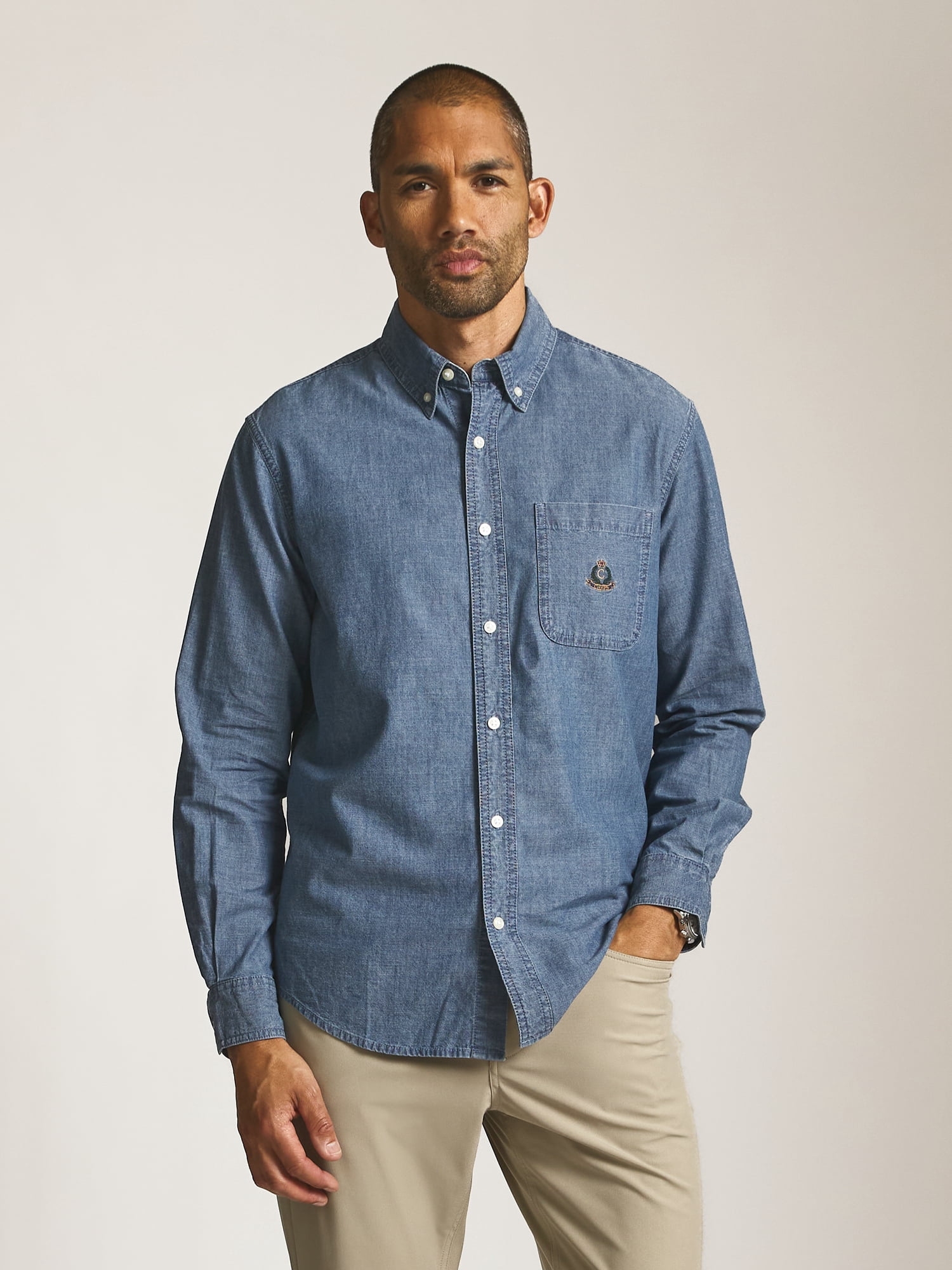 Chaps Men’s and Big Men’s Heritage Cotton Chambray Shirt, Sizes S–2XL