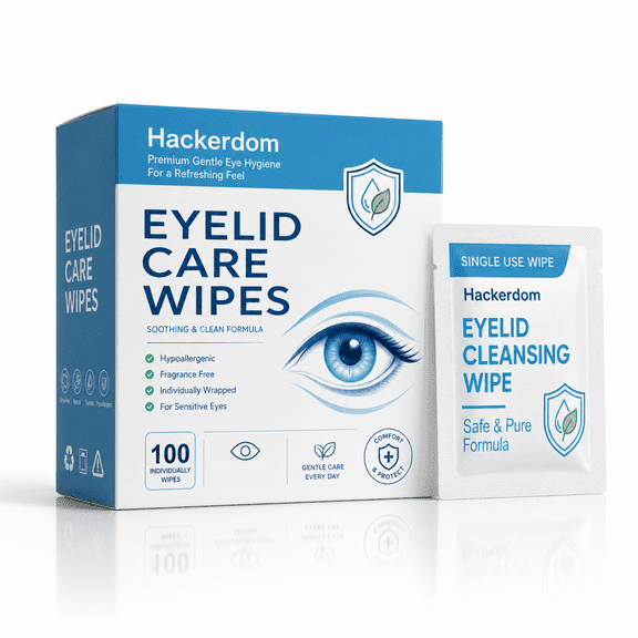Eyelid Cleansing Wipes, 100 Count, Infused with Aloe Vera & Tea Tree Oil, Individually Wrapped, Hypoallergenic & Fragrance Free