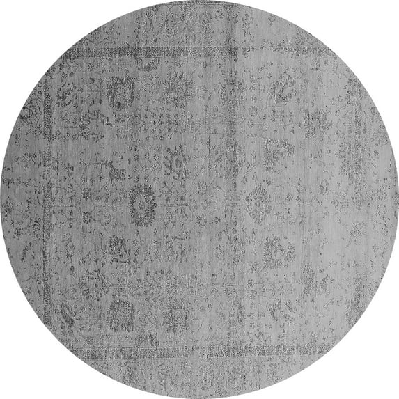 Ahgly Company Indoor Round Oriental Gray Industrial Area Rugs, 8' Round