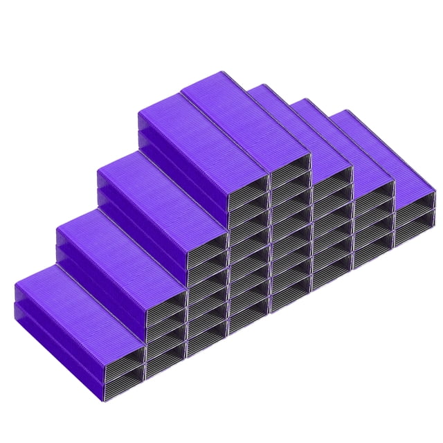 Uxcell #10 Standard Staples, 10 Pack 10000pcs 3/16" Leg Length Flat Clinch Chisel Point Staples, Purple
