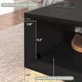 thumbnail image 3 of ANPOO 32"  Minimalist Modern Square Coffee Table with LED Light & Power Outlet, 2-Tier Wood Mid Century Table with Storage for Living Room, 3 of 8
