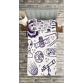 thumbnail image 3 of Ambesonne White Quilted Bedspread Set 2 Pcs, Sketch Alien Planet Art, Twin Size, Purple White, 3 of 3