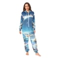thumbnail image 2 of FORMRS Onesies Pajama for Adults Unisex Hoodie Winter Jumpsuit One Piece Sleepwear, Sizes S-2XL, Floral Moon, 2 of 7