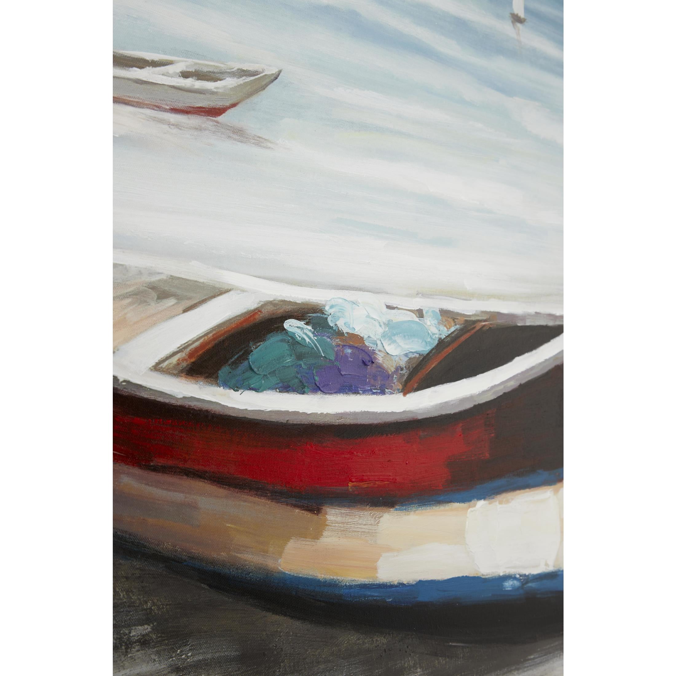 47" x 36" Sail Boat Framed Wall Art with Silver Frame, by DecMode