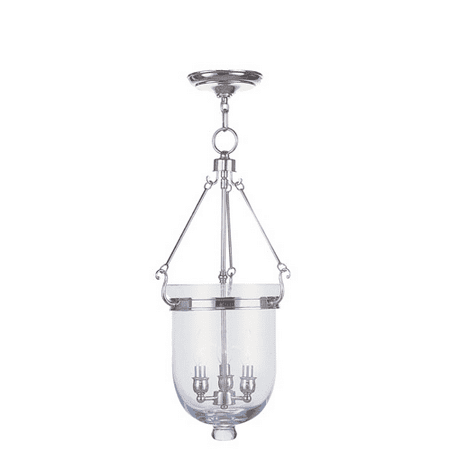 

Pendants Porch 3 Light With Clear Glass Polished Nickel size 12 in 180 Watts - World of Crystal