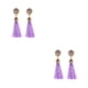 thumbnail image 2 of Pendientes largos de borla Qarigey Violeta 2piezas aleación hueco colgantes acogedor para mujeres y niñas, 2 of 5