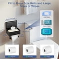 thumbnail image 3 of TVOFEK Matte Black Wall Mount Toilet Paper Holder with Shelf, Stainless Steel Hidden Flushable Wipes Dispenser for Bathroom Sanitary Napkins, Tampons, 3 of 12