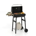 thumbnail image 1 of Costway Barrel Charcoal Grill with Foldable Side Table Built-in Thermometer & Storage Shelf, 1 of 10