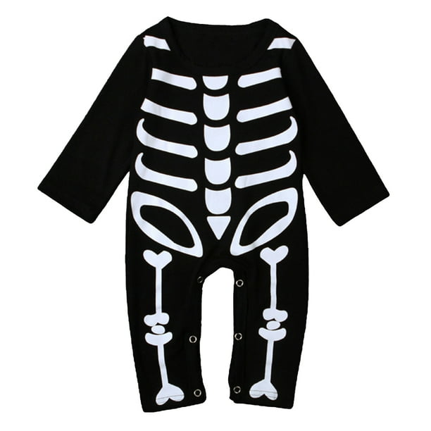 Traje De Esqueleto De Una Pieza Para Halloween, Mono Para Bebés, Niños, Niñas, Mameluco De Juego 80 Sunnimix Mameluco de halloween