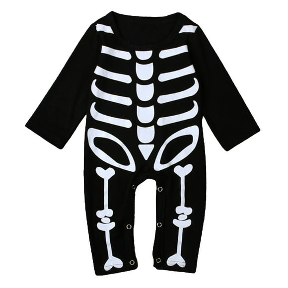 Traje De Esqueleto De Una Pieza Para Halloween, Mono Para Bebés, Niños, Niñas, Mameluco De Juego 80 Sunnimix Mameluco de halloween