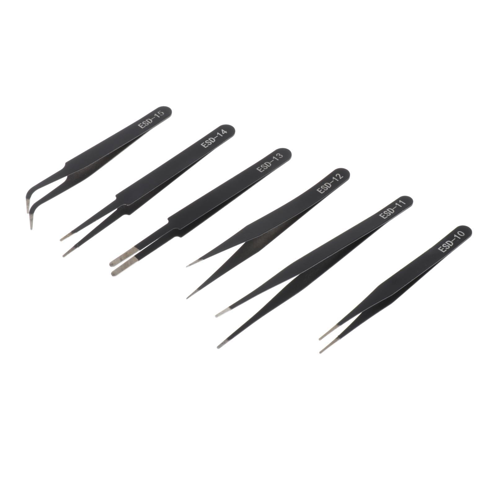 TOOYFUL 5x6Pcs Precision Tweezers Set Nail Decor Tweezers Precision Tweezers Set Blunt