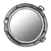 20" orthole Mirror Wall Mount Silver Leaf Finish