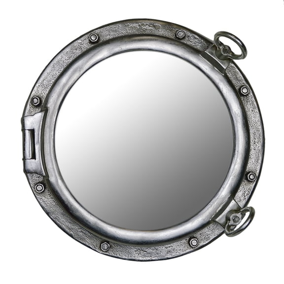 20" orthole Mirror Wall Mount Silver Leaf Finish