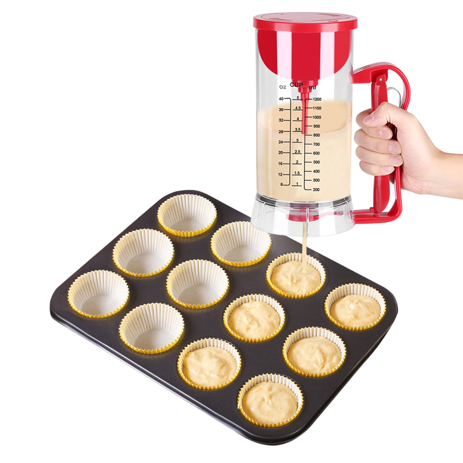 Bottiglia Miscelatrice Per Pastella - Dispenser Da 1000ml Con Sfera Mescolante, Per Pancake, Waffle E Crepes - Foto 7