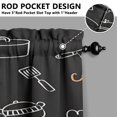 thumbnail image 3 of Vintage Kitchen Food Cooking Chef Tier Cafe Curtains for Bathroom Living RV Rod Pocket Window Drapes 36 Inch 2 Panels Set 28"x36" 2 Panels Window Treatment Tiers, 3 of 4