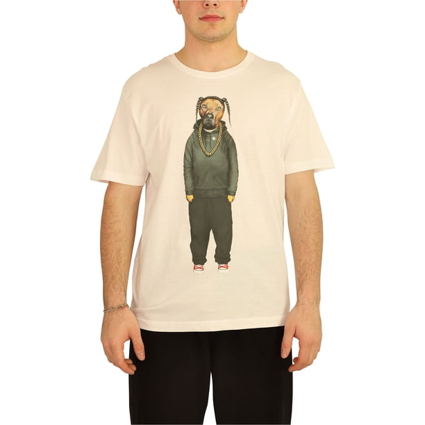 Elevenparis Hombre Rap Dog Graphic T-Shirt blanco XL