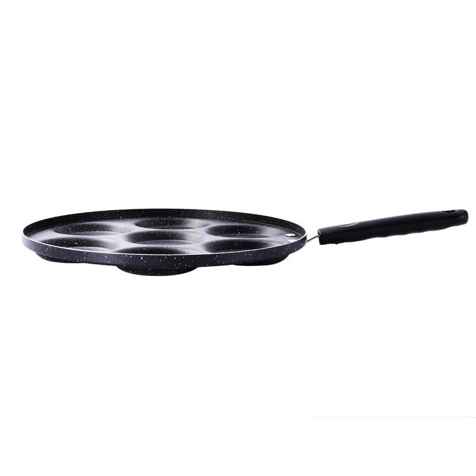 Miayilima Non-Stick Pan Fryer Hole Pan Hamburger Frying Eggs Pan Frying Seven Mould Non Stick Kitchen,Dining Bar,1× 7-Hole Omelet Pan