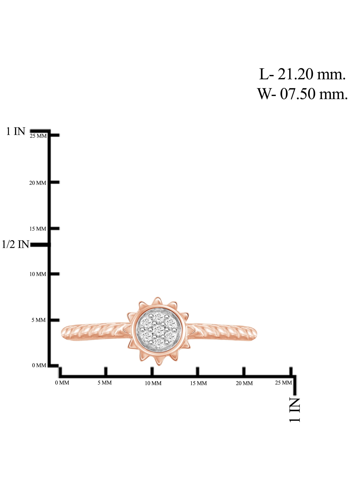 JewelersClub Diamond Rings for Women – Accent White Diamond Ring Jewelry– Rose Gold Over Silver Bands for Women –– Ring by JewelersClub