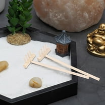 Greenadscape 7Pcs Sand Garden Rake Set Mini Bamboo Rake for Tea Leaf Arrangement 5.50X1.38X0.79in