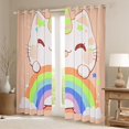 thumbnail image 2 of Manfei Kawaii Orange Cat Blackout Curtains Set of 2 (52x84 Each) for Kids, Cartoon Rainbow Window Curtains, Cute Stars Print Curtains and Drapes, Window Curtains Home Decor, 2 of 6