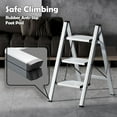 thumbnail image 4 of 3 Step Ladder,Aluminum Lightweight Folding 3 Step Stool with Anti-Slip Wide Pedal,330lbs Capacity Step Ladder for Household,Kitchen,Office - Silver, 4 of 16