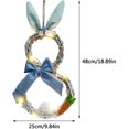 thumbnail image 2 of Easter Decorations with Decorative Rattan Lights - Cute Rabbit Wreath - Handmade Decoration - Rabbit Wreath - Easter Gift (Blue), 2 of 5