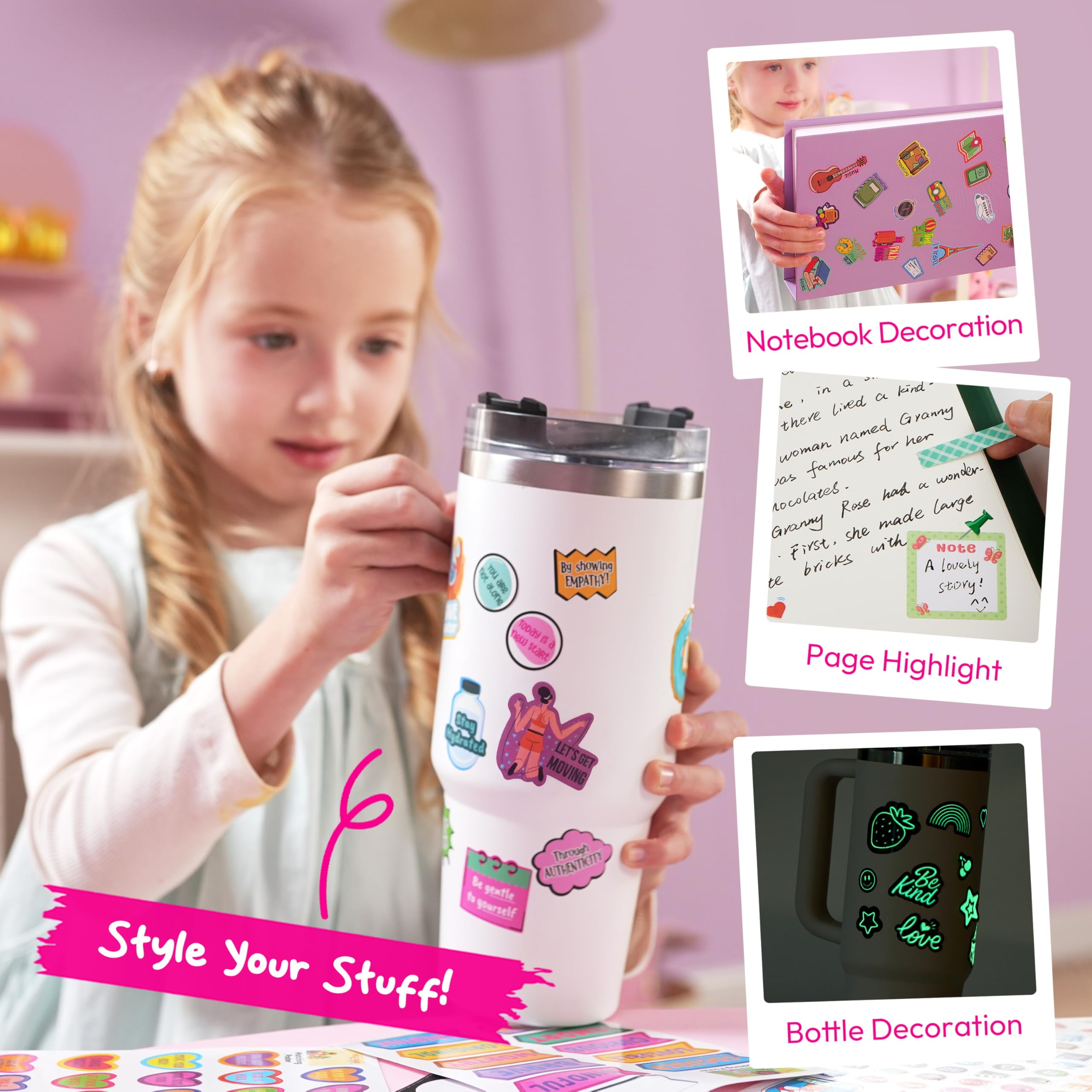 Klever Kits Wall Collage Kit for Teen & Tween Girls, Glow-in-the-Dark DIY Poster for Room  Decor Arts and Crafts for Girls Ages  8-12
